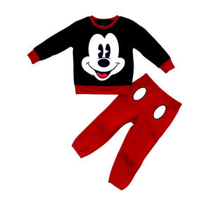 Disney Mickey Mouse Toddler 2-Piece Set Black Red Sweatshirt Pants 3T